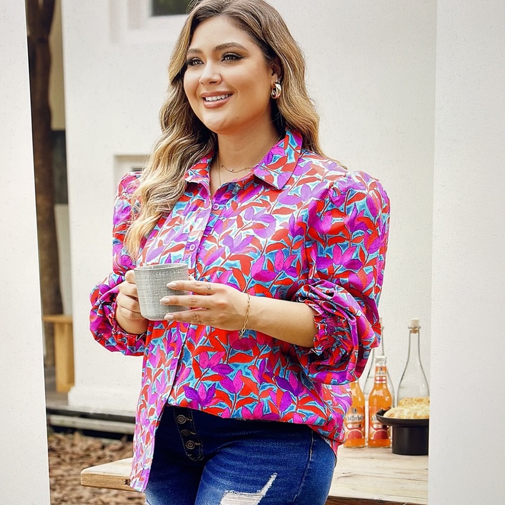Vibrant Floral Women's Top - Picture 3 of 5